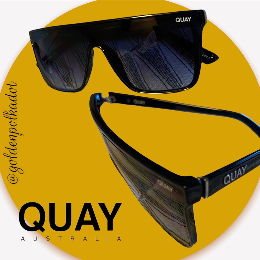 Quay Nightfall Flat Top Polarized Unisex Sunglasses New in case with cloth - Picture 2 of 13